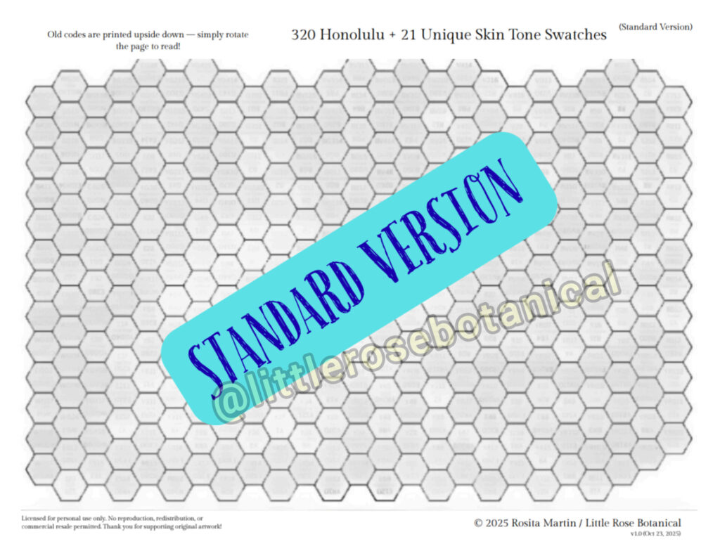 ohuhu swatch chart standard version